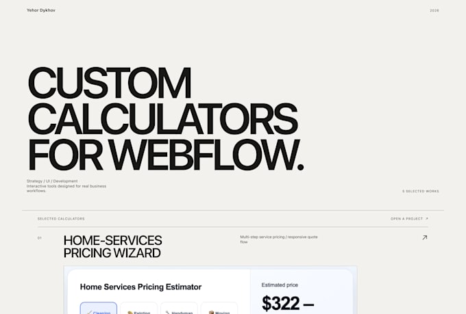 build a custom webflow calculator for your website